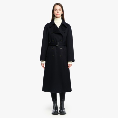 Afrodite Coat In Virgin Wool With Pleated Lining Woman