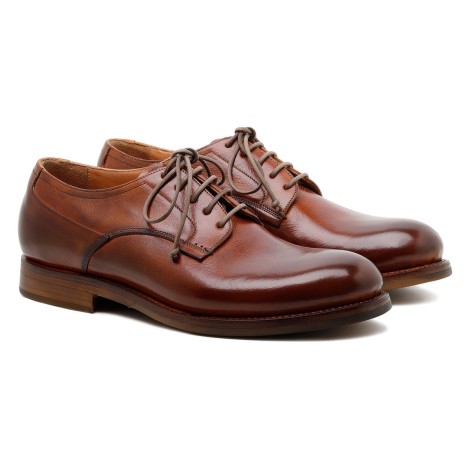 Silvano Sassetti Zurigo Brandy-hue Leather Derby Shoes - Silvano Sassetti