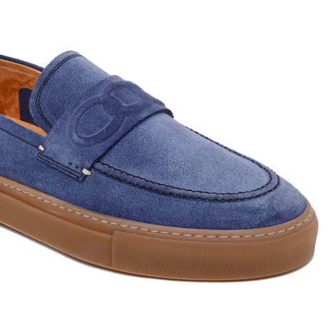 Silvano Sassetti St. Tropez Blue Suede Loafers - Silvano Sassetti