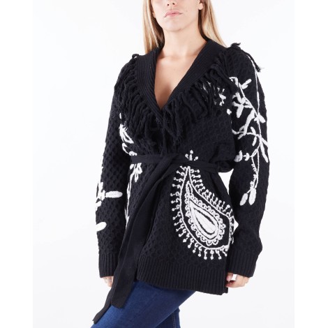 ICONA Cardigan jacquard con cintura Icona