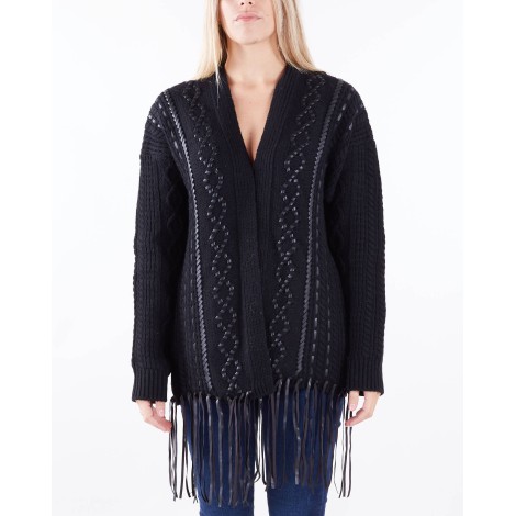 ICONA Cardigan jacquard con frange Icona