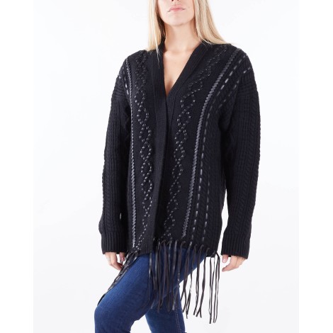 ICONA Cardigan jacquard con frange Icona