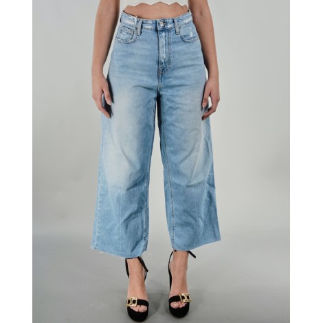 VICOLO Jeans cropped in denim Vicolo