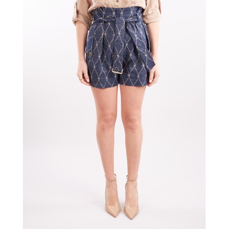 ELISABETTA FRANCHI Shorts motivo losanga logo Elisabetta Franchi