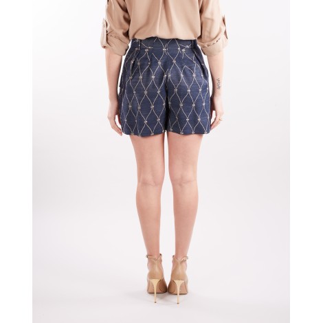 ELISABETTA FRANCHI Shorts motivo losanga logo Elisabetta Franchi