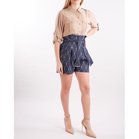 ELISABETTA FRANCHI Shorts motivo losanga logo Elisabetta Franchi