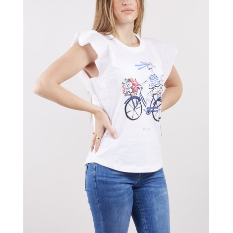 NENETTE T-shirt Danielle con stampa e volant Nenette