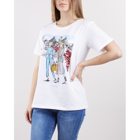 NENETTE T-shirt Doha con stampa e swarovski Nenette