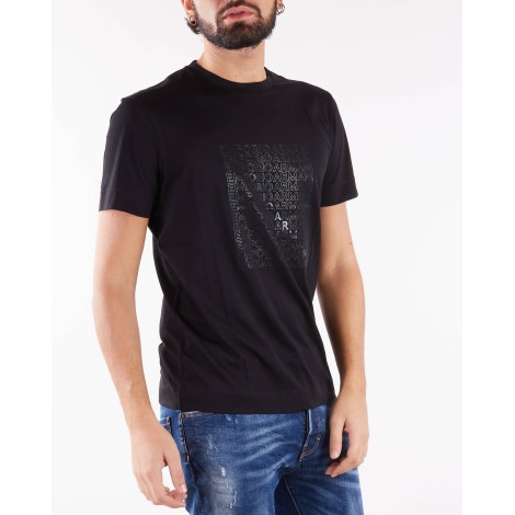 EMPORIO ARMANI T-shirt in jersey Pima con stampa eagle su logo stencil Emporio Armani