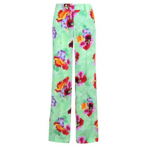 Ermanno Scervino Floral Pattern Wide Silk Trousers 42