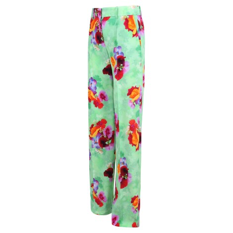 Ermanno Scervino Floral Pattern Wide Silk Trousers 42