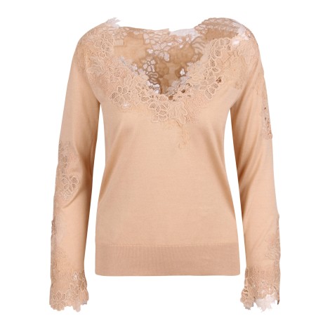 Ermanno Scervino Lace Inserts Cotton Blouse 38