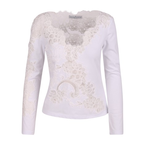 Ermanno Scervino Tight-fitting Lace Decorations T-Shirt 40