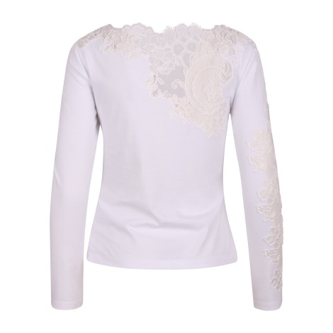 Ermanno Scervino Tight-fitting Lace Decorations T-Shirt 40