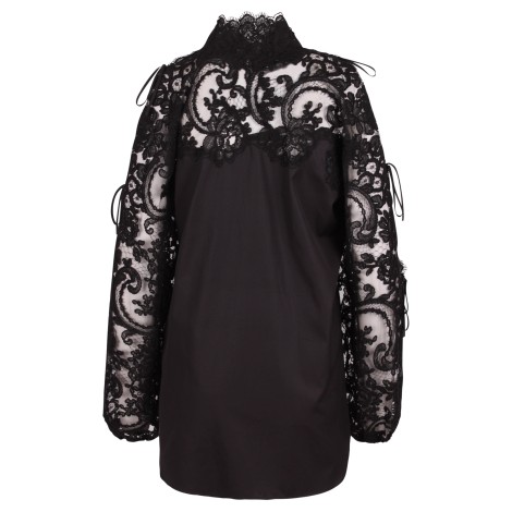 Ermanno Scervino Floral Lace Application Cotton Shirt 42