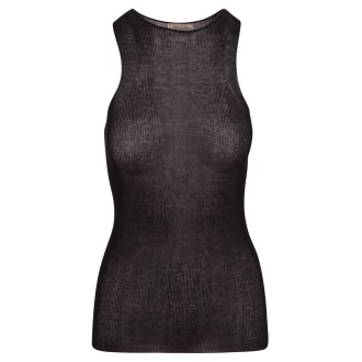 Nina Ricci Round Neck Cotton Tank Top L