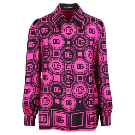 Dolce & Gabbana 'DG' All-Over Print Silk Shirt 40