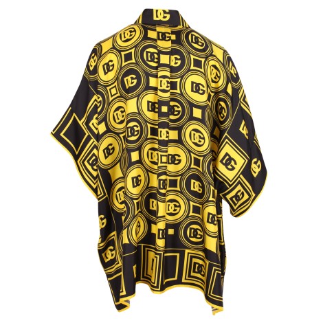 Dolce & Gabbana 'DG' All-Over Print Oversized Silk Shirt 40