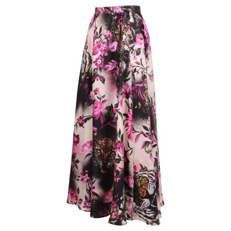 Roberto Cavalli Flared Midi Silk Skirt 42