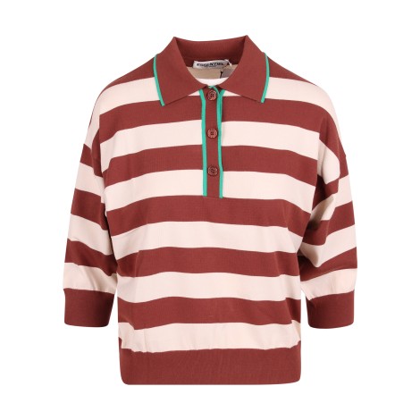 Essentiel Antwerp 'Beat Striped' Viscose Polo Shirt M