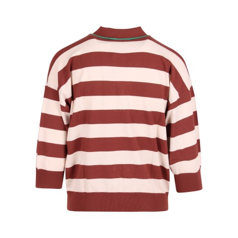 Essentiel Antwerp 'Beat Striped' Viscose Polo Shirt M