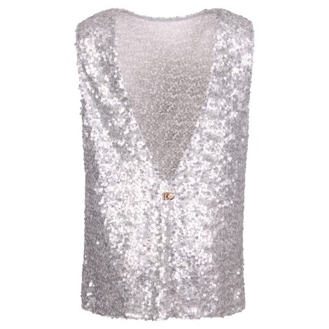 Dolce & Gabbana All Over-Sequined Sleeveless Blouse 42