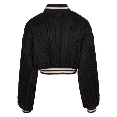 Vien Pleated Cropped Bomber Jacket M