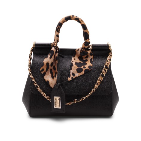 Dolce & Gabbana 'Sicily' Small Tote Bag With Leo Print Foulard MED