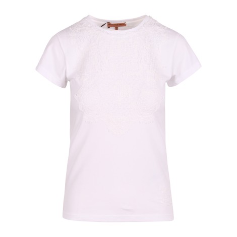 Ermanno Scervino Lace Application Cotton T-Shirt S