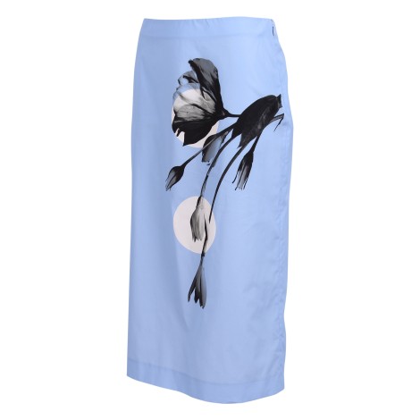 Prada Grafich Print Cotton Midi Skirt 44