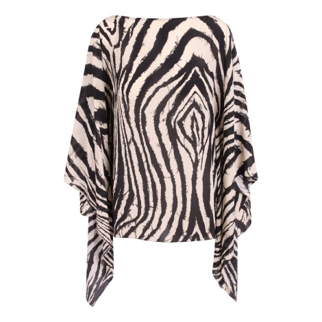 Roberto Cavalli 'Freedom' Print Silk Blouse 40