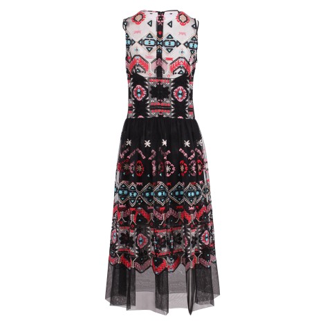 Ermanno Scervino All-over Ethnic Embroidery Long Dress 42