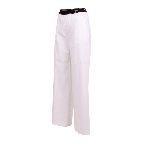 Prada Straight Cotton Poplin Trousers 42