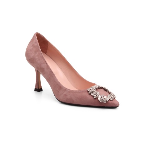 Anna F. Leather Pumps With Sequin Applications 40