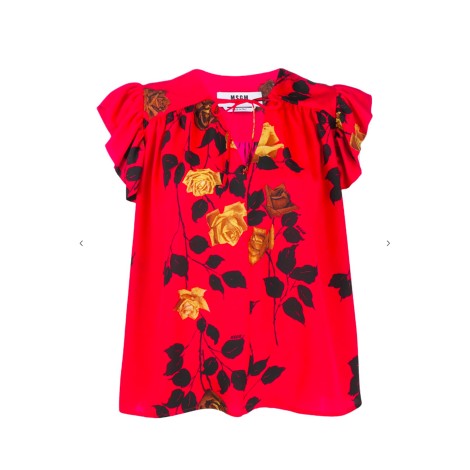 MSGM Blusa stampa rose