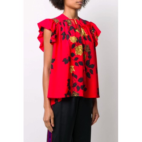 MSGM Blusa stampa rose