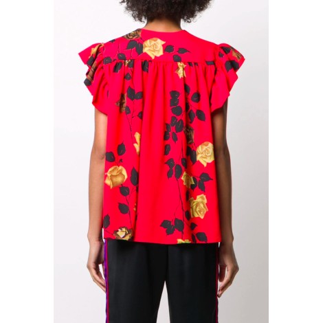 MSGM Blusa stampa rose