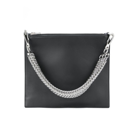 ALEXANDER WANG Borsa pouch 'Genesis' in pelle nera con chiusura con zip in alto.