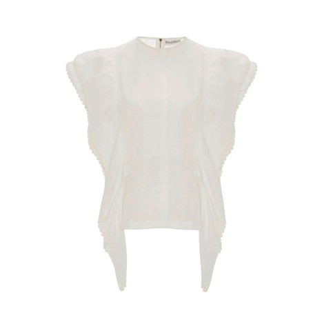 JW ANDERSON Top con volant ricamati