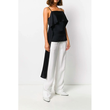 HELMUT LANG Top satin con drappeggio