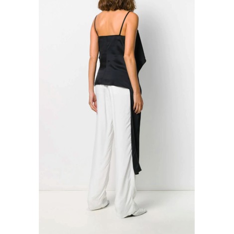 HELMUT LANG Top satin con drappeggio