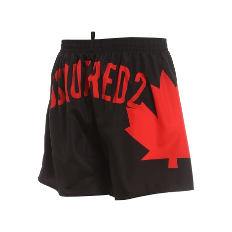 DSQUARED2 COSTUME BOXER NERO CON LOGO  D7B554210002