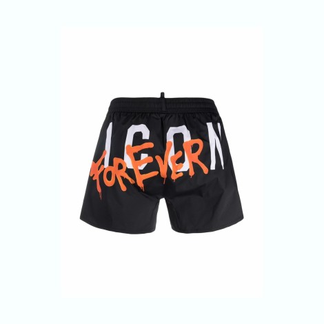 DSQUARED2 BOXER UOMO NERO CON STAMPA DIETRO D7B8N3970018