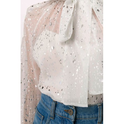 MSGM Blusa stampa metallizzata