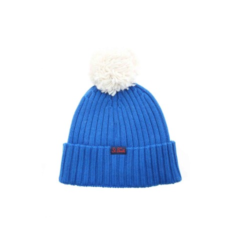 MC2 SAINT BARTH CAPPELLO WENGEN BLU CON POMPON WENGENPEMBO71