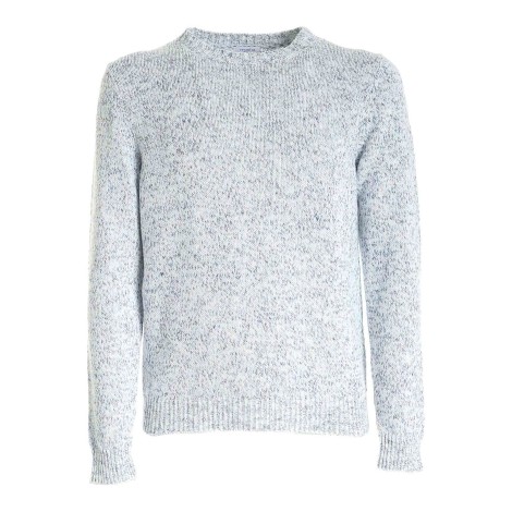 MALO PULLOVER BLU E BIANCO MELANGE UXA138FAA12E2607