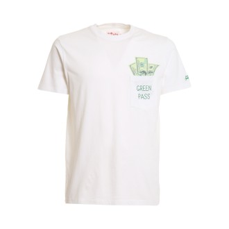 MC2 SAINT BARTH T-SHIRT GREEN PASS BIANCA AUSTIN02802B