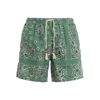 MC2 SAINT BARTH BOXER MARE STAMPA BANDANA VERDE  CAPRESE00084B