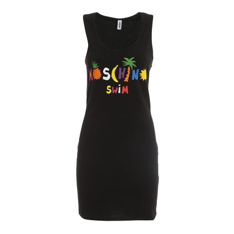 MOSCHINO ABITO CON STAMPA LOGO COLORATA NERO A65012123555