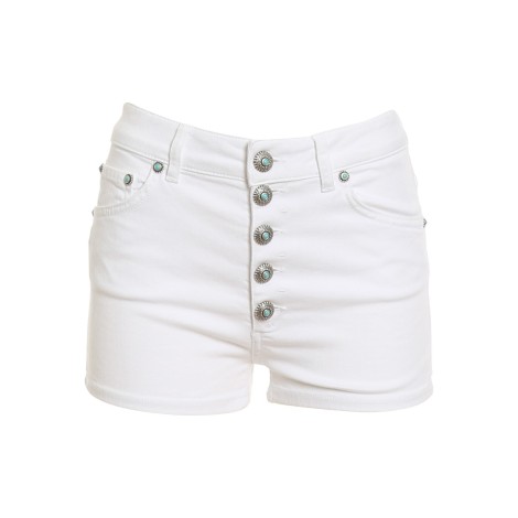 DONDUP SHORT KLUM IN COTONE STRETCH BIANCO DP277BBS0030DPTDDD000